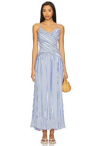 Line & Dot Noah Maxi Dress in Blue & White from Revolve.com | Revolve Clothing (Global)