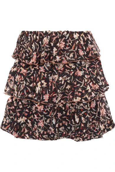Ruffled printed georgette mini skirt | NET-A-PORTER (UK & EU)