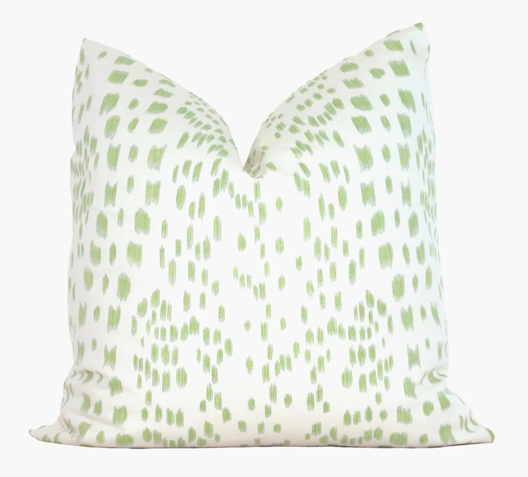 Brunschwig Fils Les Touches Peridot Green Decorative Pillow Cover 18x18, 20x20, 22x22, Eurosham L... | Etsy (US)