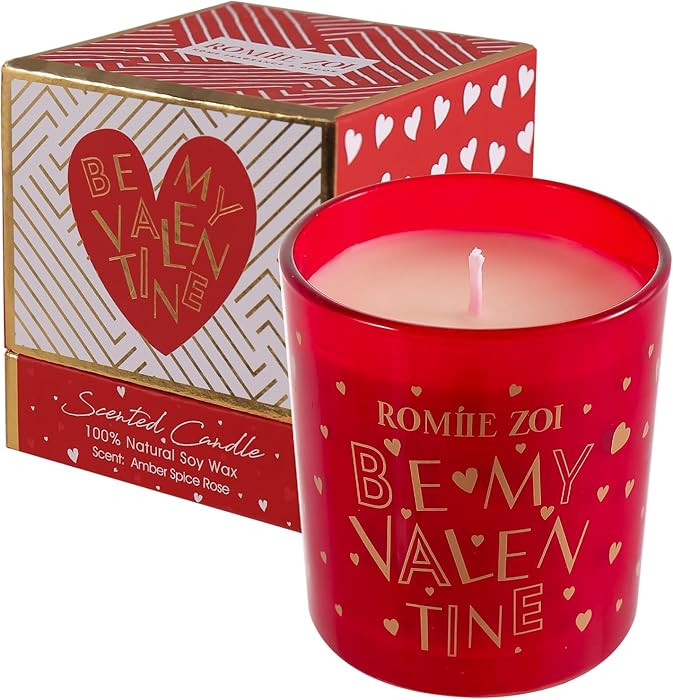 ROMIIE ZOI Scented Candle - 6oz Soy Wax Candle Holiday Valentine's Day Infused with Amber Spice R... | Amazon (US)