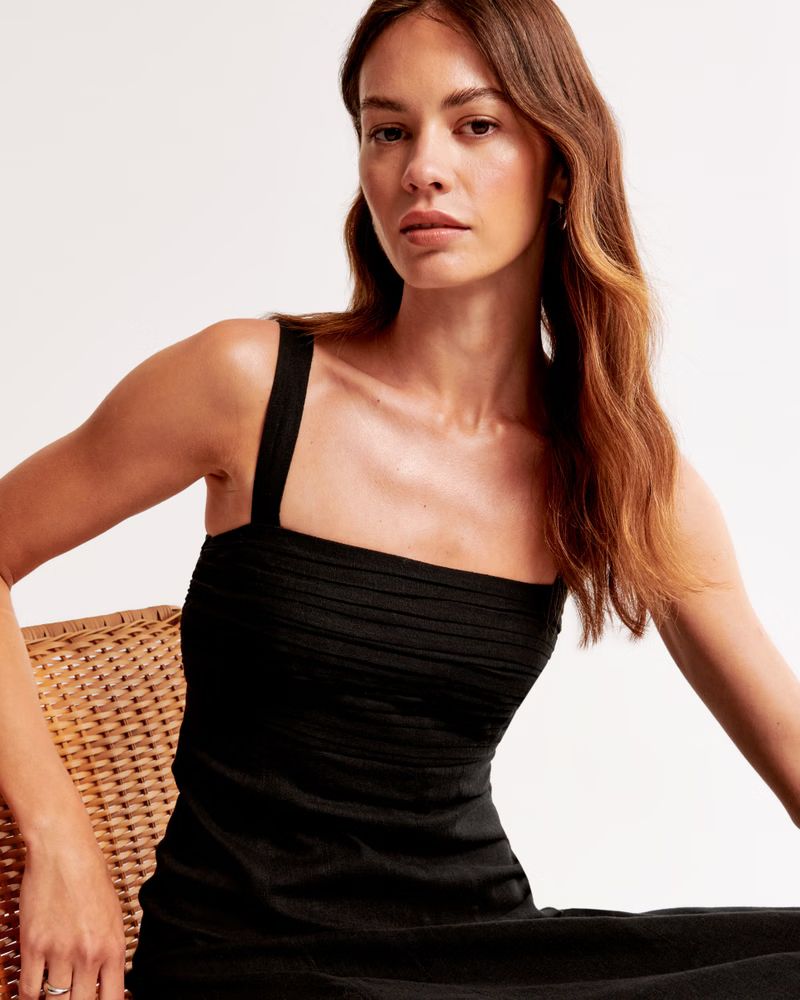 Women's The A&F Emerson Fit & Flare Midi Dress | Women's New Arrivals | Abercrombie.com | Abercrombie & Fitch (UK)