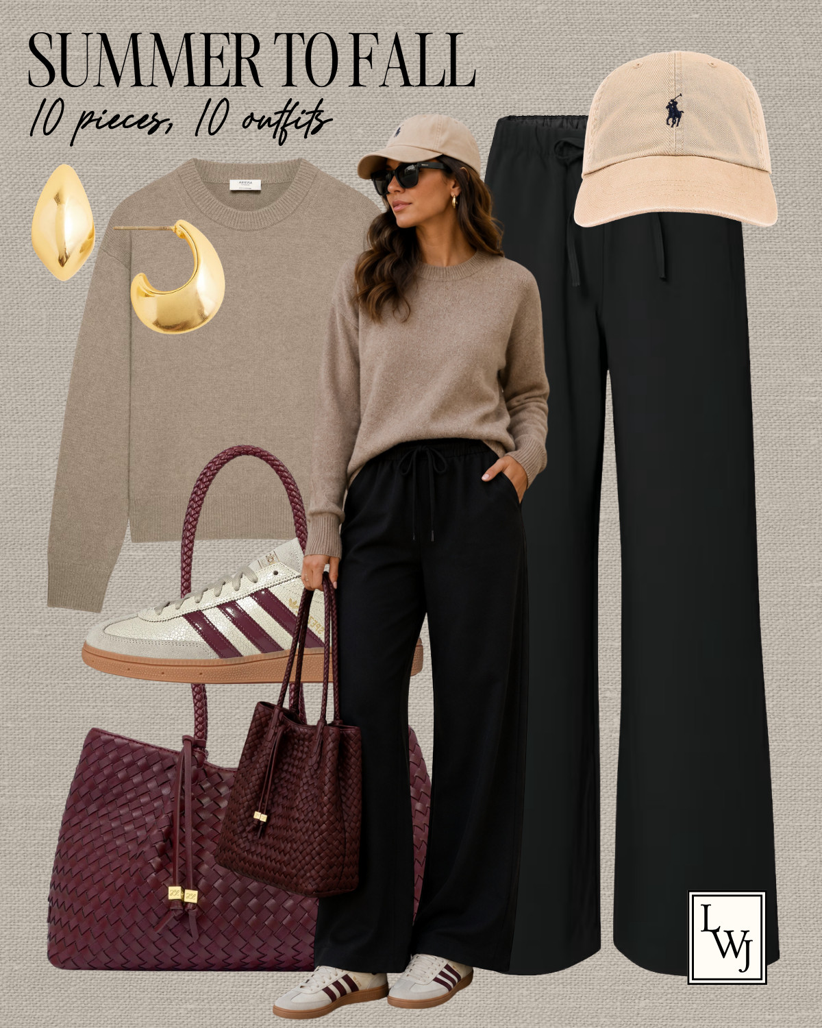 transitional summer outfits 

casual chic style / style over 30 / mom outfits / outfit inspo / aritzia cashmere sweater / aritzia lodge pants crepette / polo ralph lauren chino hat / katie loxton purse / adidas sneakers / park outfit

#LTKootd #LTKSeasonal