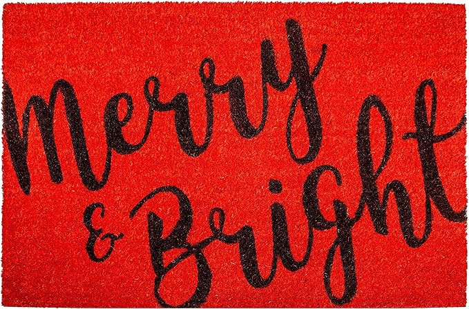 Calloway Mills 104971729 Merry & Bright Doormat, 17" x 29", Red/Black | Amazon (US)