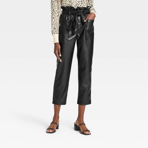 Women's Ankle Length Paper Bag Trousers - Who What Wear™ | Target