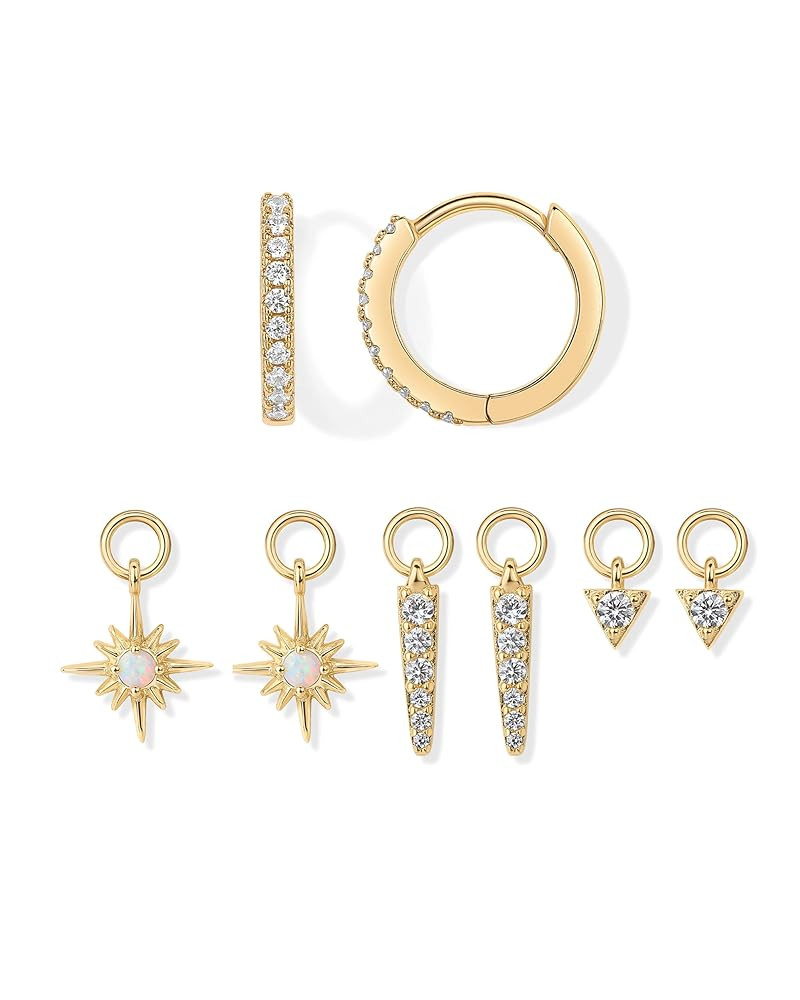 PAVOI 18K Gold Plated Huggie Earrings and Charm Set for Women | Mix and Match Earring Pack with C... | Amazon (US)