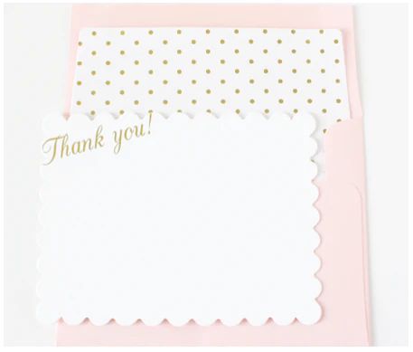 Gold Scalloped Thank You Note Cards | Shop Dandy LLC