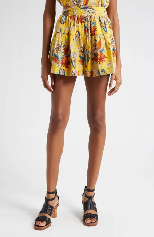 Ulla Johnson Elsie Floral Shorts in Marigold at Nordstrom, Size 8 | Nordstrom