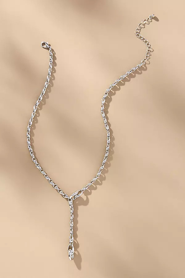 Crystal Linked Lariat Necklace | Anthropologie (US)