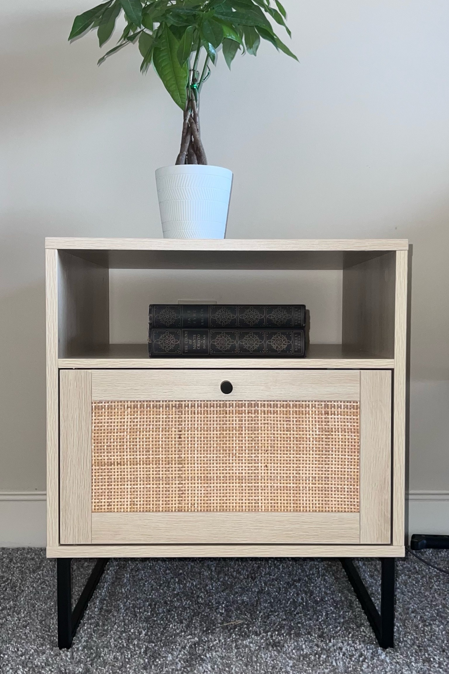 Nathan James Mina End Table - Oak/Black