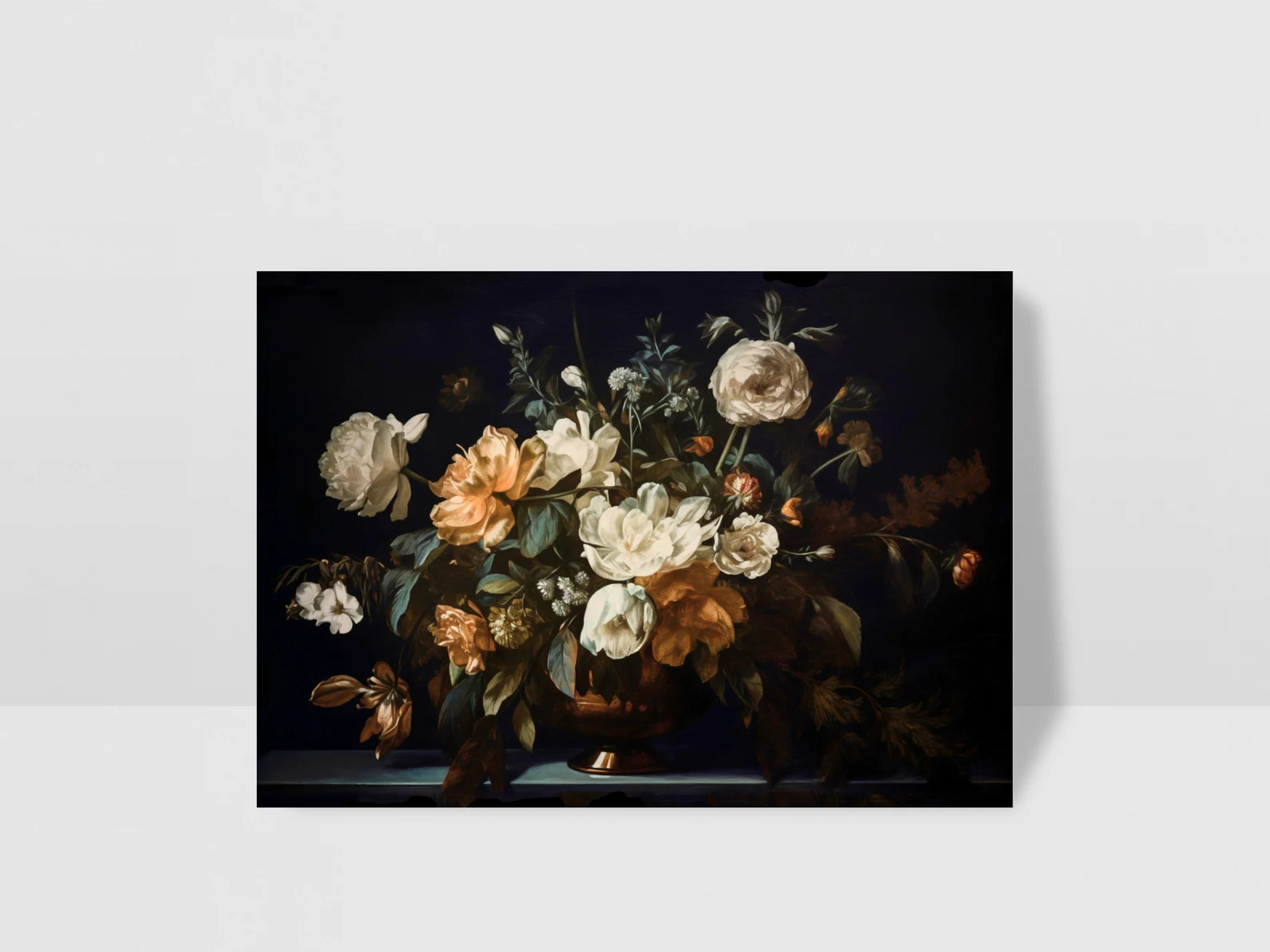 Dark Golden Flower Painting Printable Art Floral Painting - Etsy | Etsy (US)