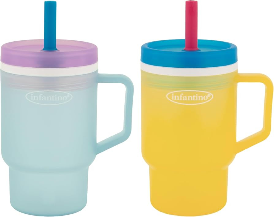 Infantino My 1st Tumbler, 10 Oz. Durable Plastic Sippy Cup with Silicone Leak-Resistant Straw & H... | Amazon (US)