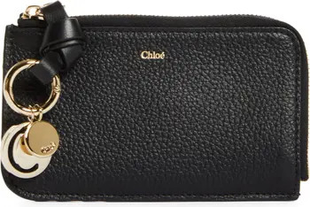 Chloé Alphabet Zip Leather Card Holder | Nordstrom | Nordstrom