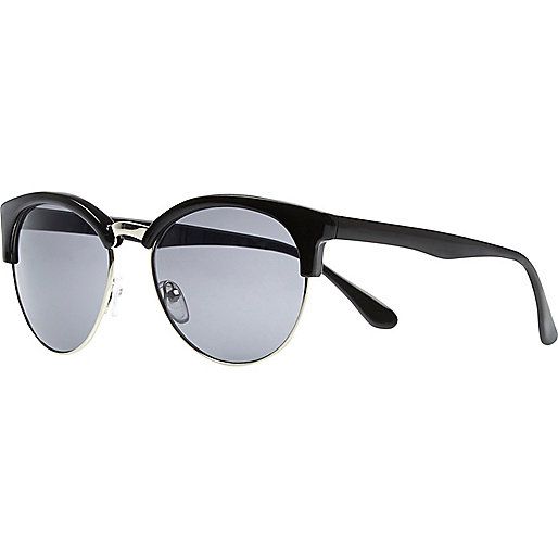 Black half frame sunglasses | River Island (UK & IE)