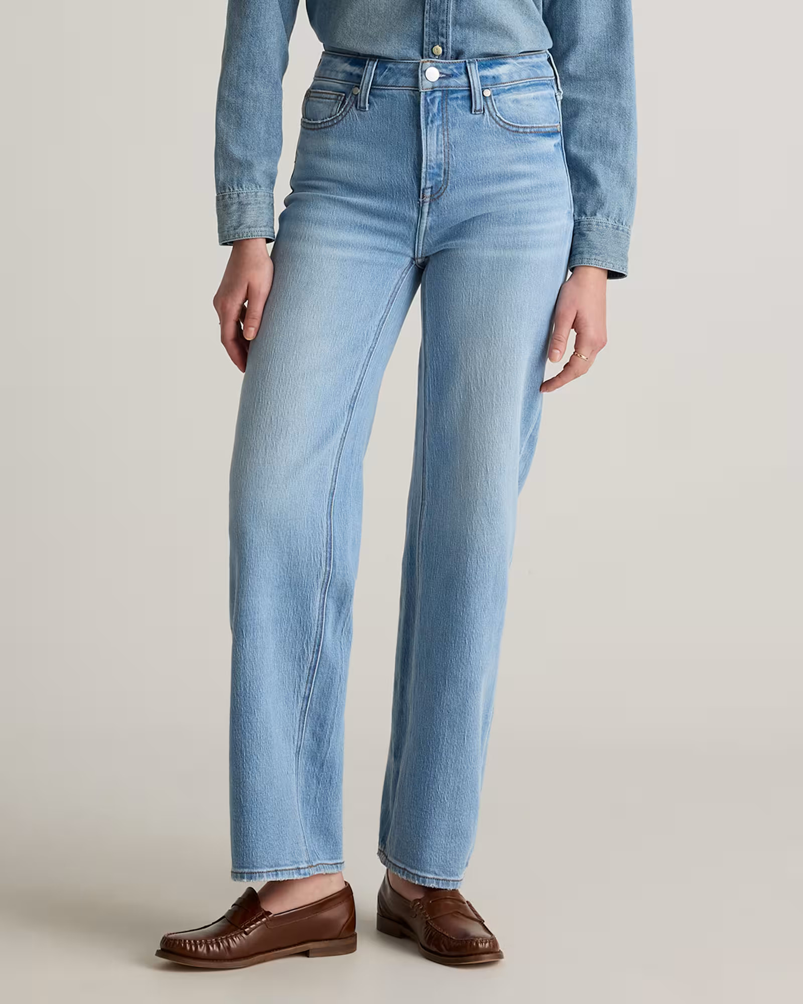 Bella Stretch Relaxed Straight Jeans | Quince