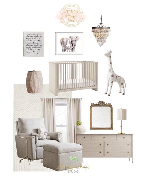 Quiet luxury nursery inspiration, gray chair, gray curtains, elephant decor 

#LTKkids #LTKbump #LTKbaby