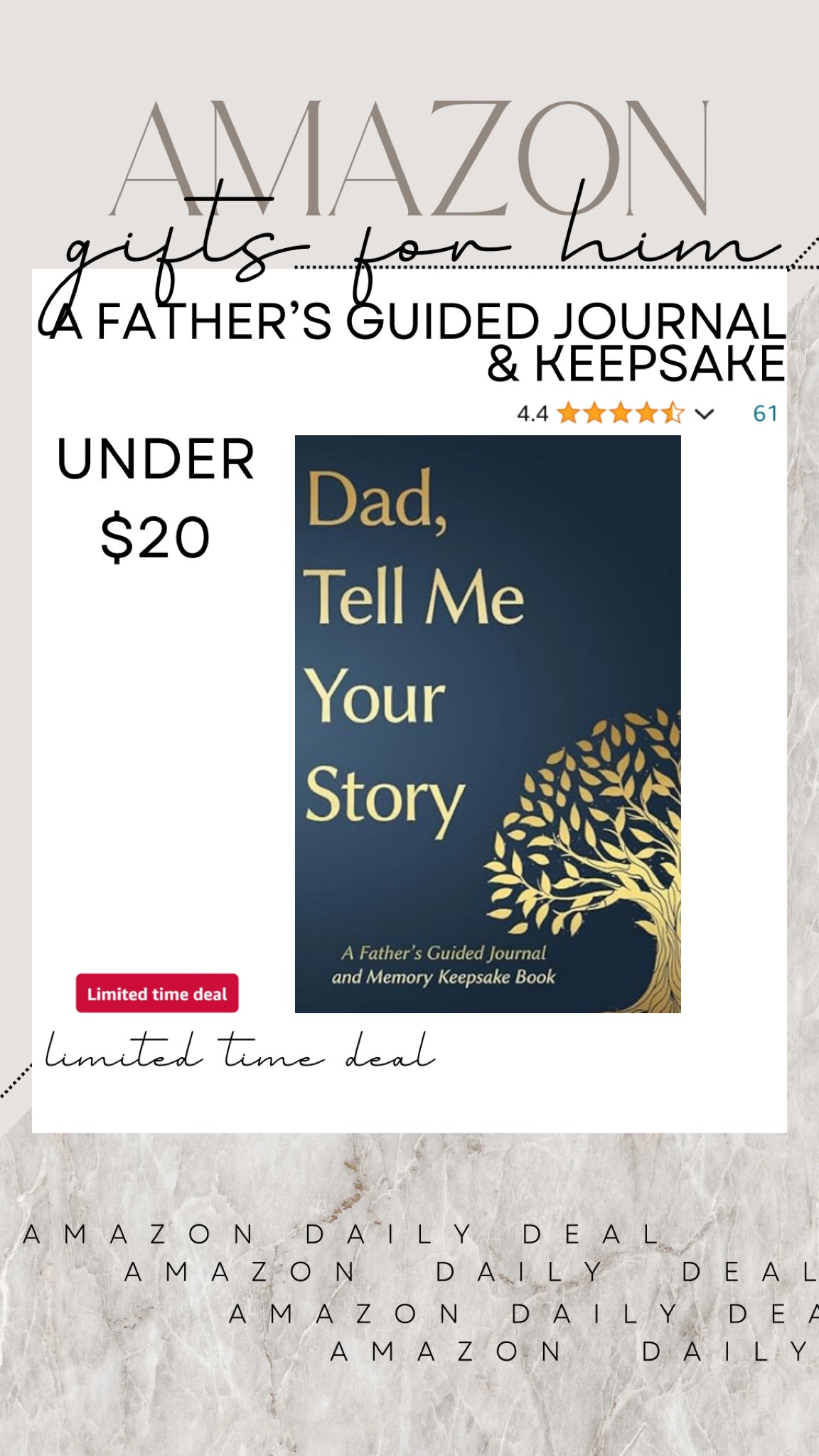 IT’S ALMOST FATHER’S DAY-

Here is a great gift idea for your dad. What a great way to tell him you love him than wanting to know his story and be able to keep it forever!

#LTKGiftGuide #LTKFindsUnder50 #LTKFamily