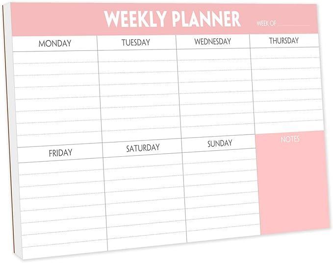 Weekly Planning Pad - Tear Off To Do List Pad with Daily Schedule & Calendar, 52 Sheets, 100gsm P... | Amazon (US)