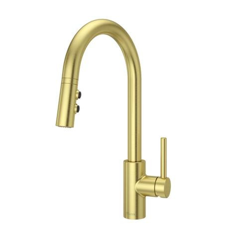 Pfister Stellen Brushed Gold 1-Handle Deck Mount Pull-Down Handle/Lever Residential Kitchen Fauce... | Lowe's