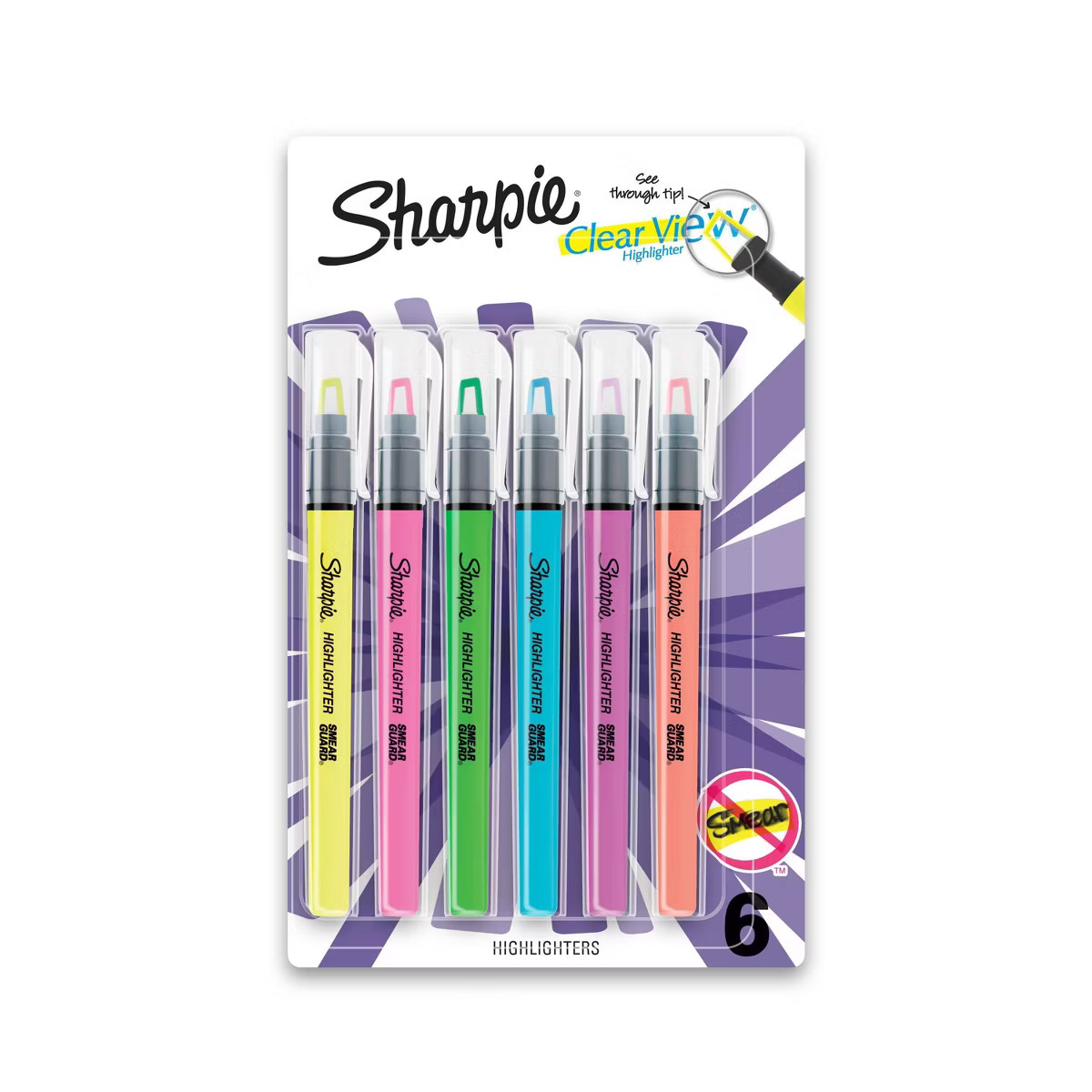 Sharpie Clear View 6pk Highlighters Chisel Tip Multicolored | Target