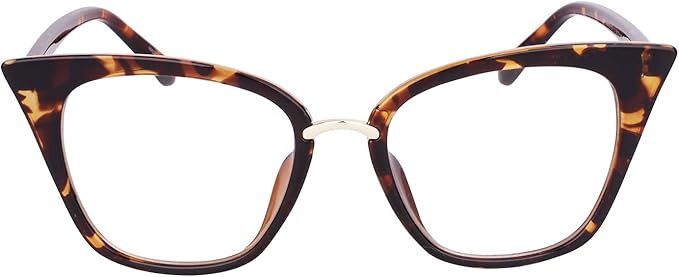 Beison Womens Cat Eye Mod Fashion Eyeglasses Frame Clear Lens | Amazon (US)
