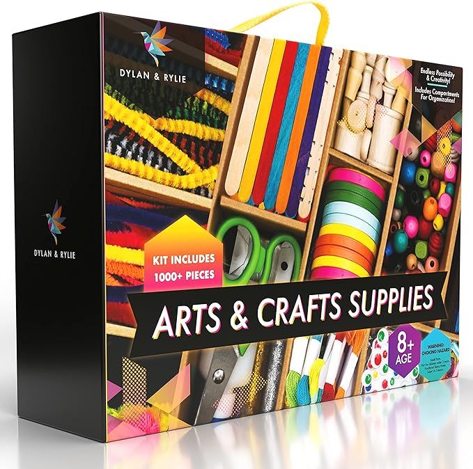 Dylan & Rylie Kids Arts & Crafts Kit - 1000+ Piece Creative Supplies Set for Ages 4-12, Ideal for... | Amazon (US)