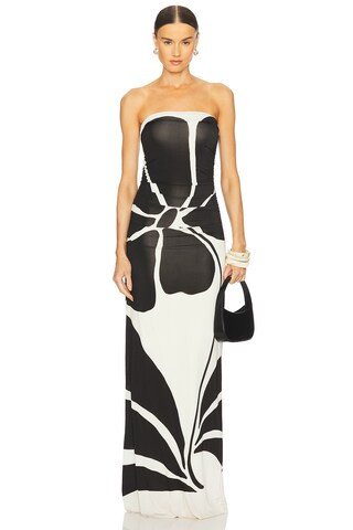 Cala de la Cruz Daphne Dress in Camellia Black & White from Revolve.com | Revolve Clothing (Global)