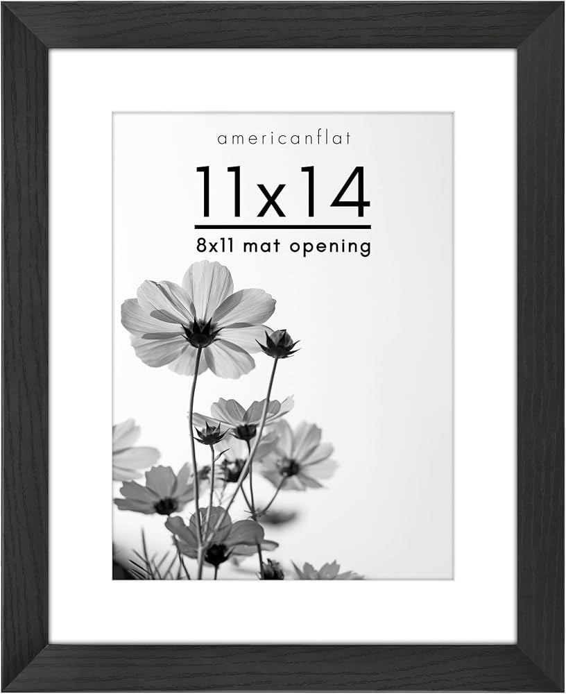 Americanflat 11x14 Picture Frame in Black - Use as 8x11 Picture Frame with Mat or 11x14 Frame Wit... | Amazon (US)