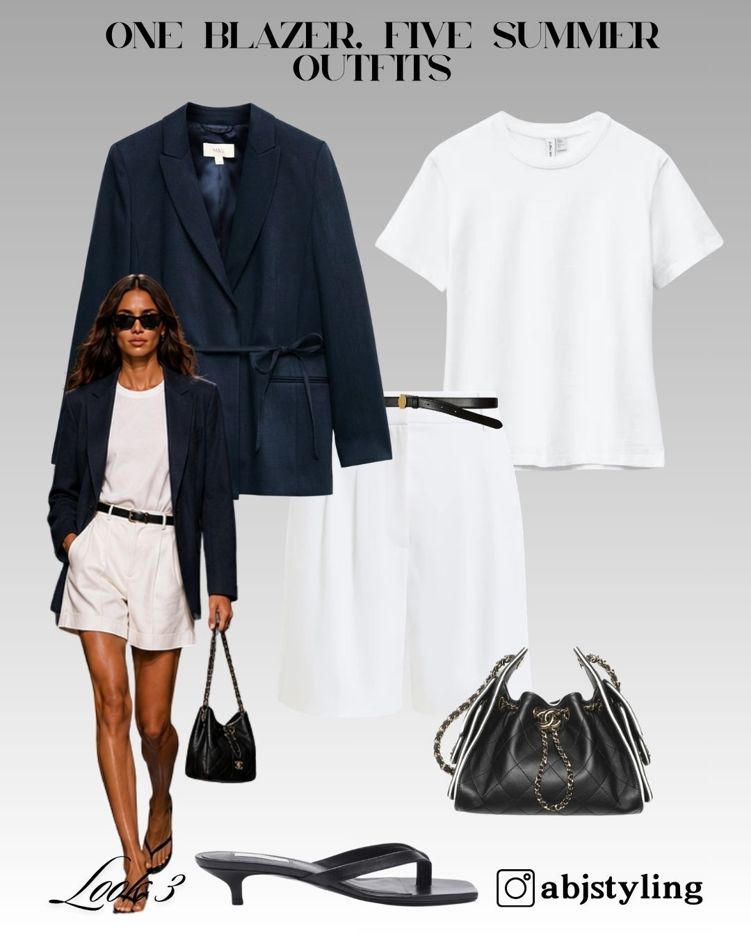 A white T-shirt, tailored shorts and a navy blazer prove that simple pieces can still look polished.

Perfect for weekends, lunches or travelling.

Styling Tip: A structured handbag instantly makes shorts feel more sophisticated. Add minimal jewellery and keep the colour palette clean.

#LTKuk #LTKsummer #LTKeurope