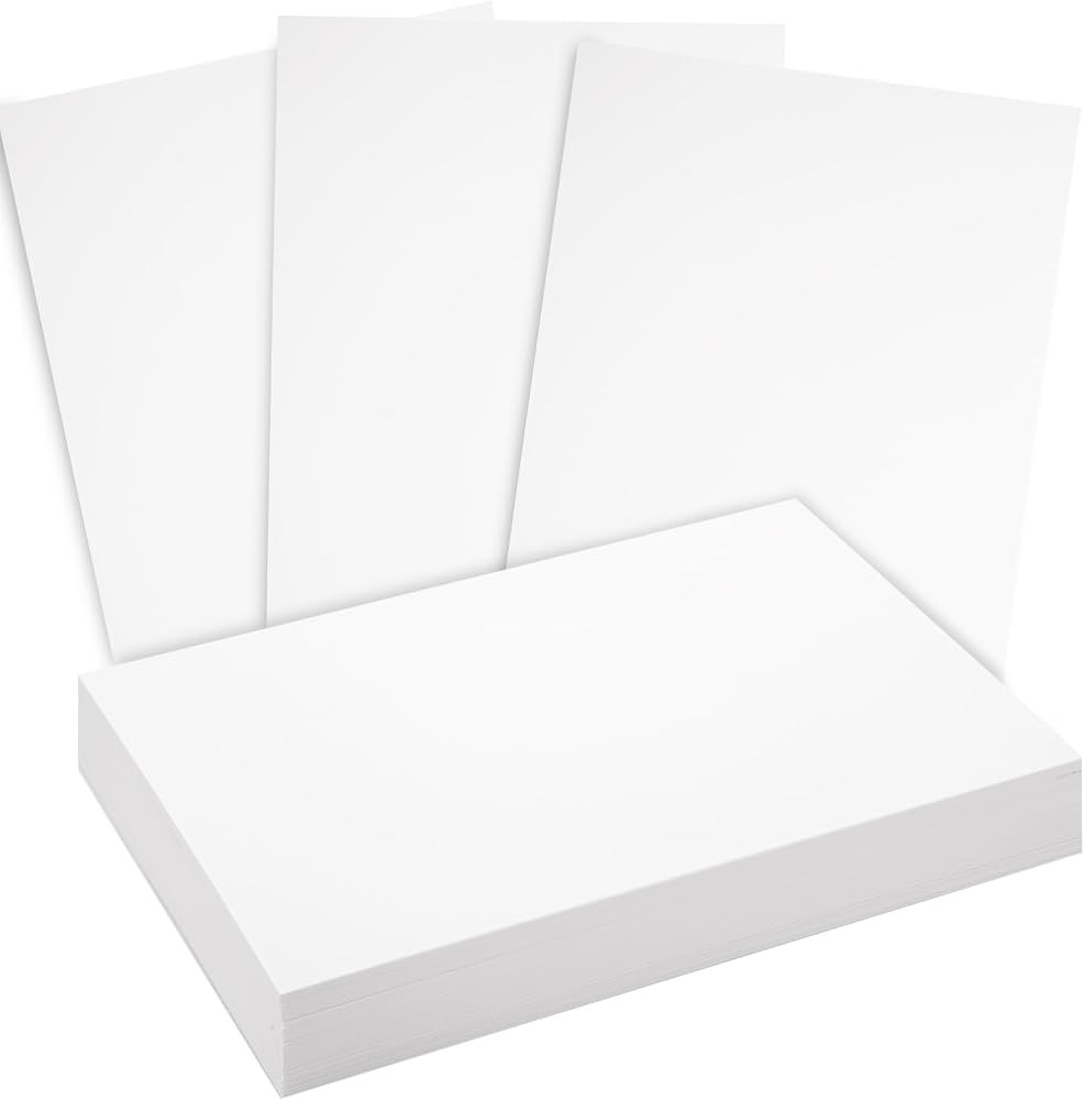 BigOtters 27 Sheets White Cardstock Paper, A4 Craft Card Stock Heavy Weight Card Stock Paper for ... | Amazon (US)