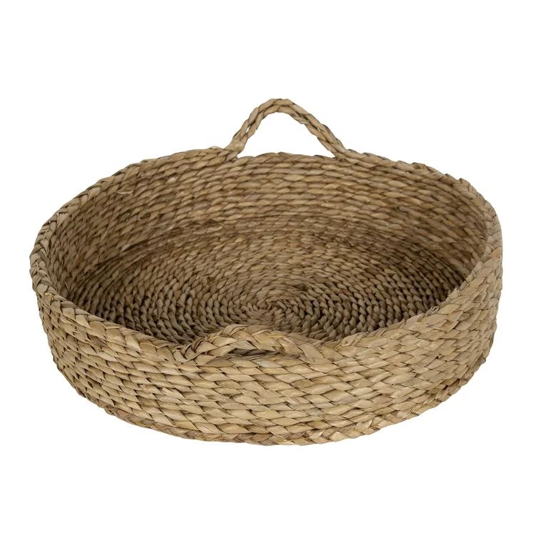 Better Homes & Gardens 16" Round Natural Colored Water Hyacinth Woven Tray | Walmart (US)