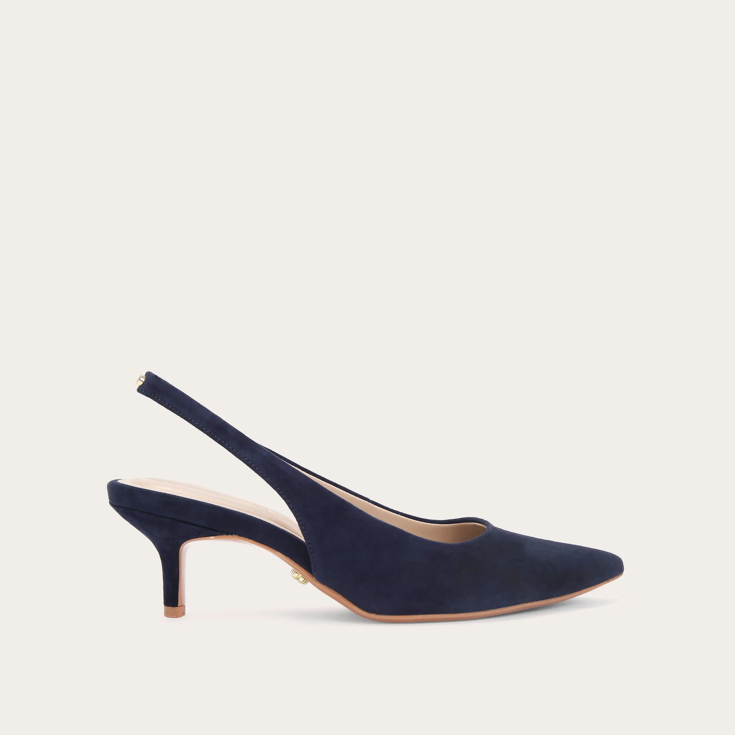 RIVA SLING Navy Suede Slingback Heels by CARVELA | Carvela