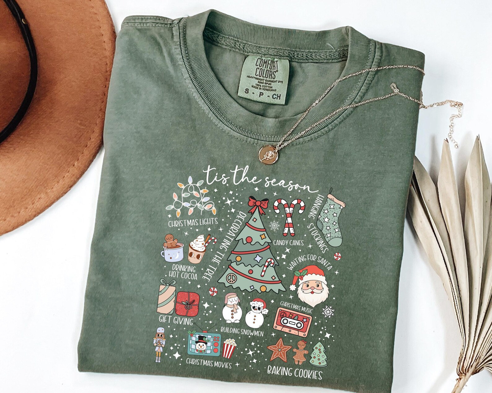 Tis the Season Shirt Comfort Colors®, Coquette Bow Christmas Shirt, Retro Christmas Crewneck, Gi... | Etsy (US)