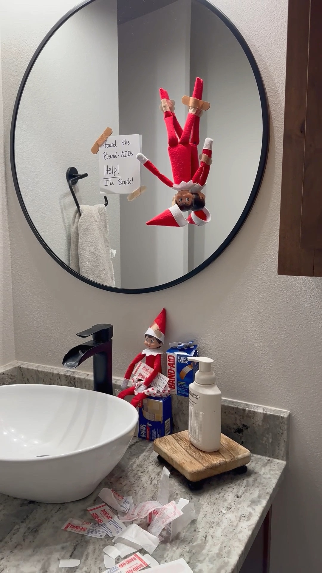 Elf on the Shelf Idea: “Found the Band-Aids… Help I’m Stuck!”

#elfonshelf #kidfun #bathroom #christmas #traditions #familyfun 

#LTKFindsUnder50 #LTKHoliday #LTKKids