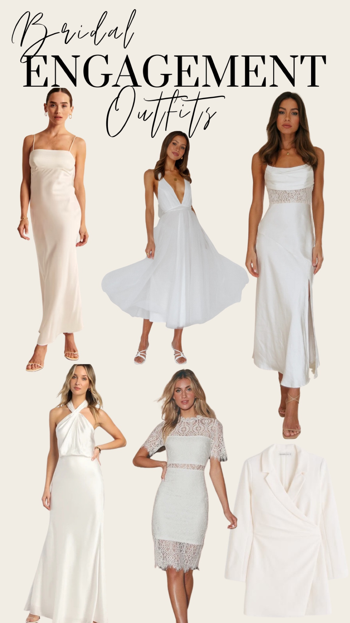 Shop my favorite bridal engagement outfits here! #bride #engagement #bridal 
