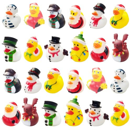 Anditoy 24 Pack Christmas Rubber Ducks Jeep Bath Toys for Kids Boys Girls Toddlers Christmas Party Favors Stocking Stuffers Gifts | Amazon (US)