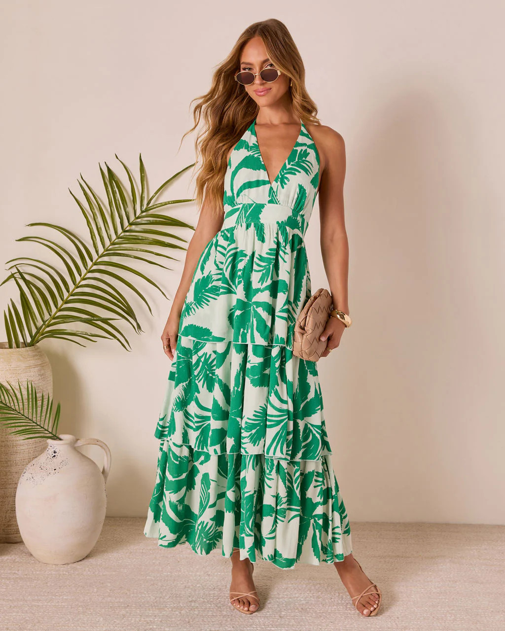 Palm Shade Tiered Maxi Dress | VICI