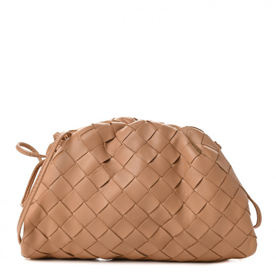 BOTTEGA VENETA Nappa Intrecciato The Mini Pouch Almond | Fashionphile