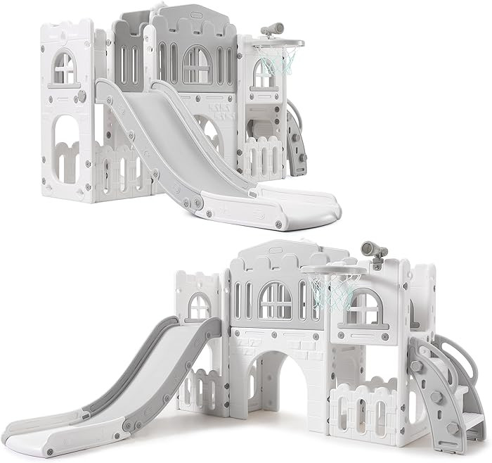 Toddler Slide 8 in 1 Toddler Playset for Toddlers Age 1-3, Baby Playset for Indoor Outdoor Playgr... | Amazon (US)