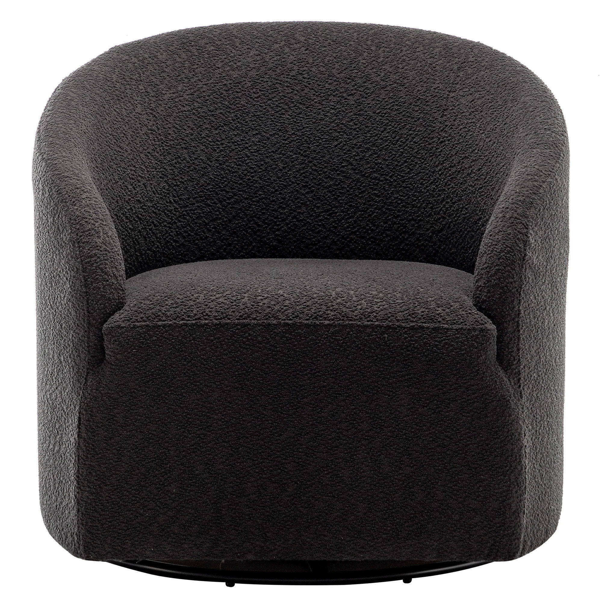 KINWELL 32-in W Modern Black Boucle Swivel Accent Armchair | BSC103-BK | Lowe's