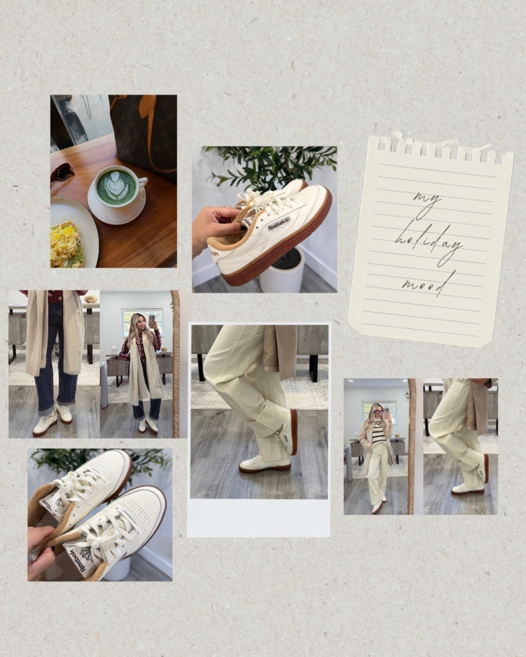 Mood board for the holiday essentials with @reebok’s  CLUB C 85 VINTAGE! #ReebokPartner #Ad  #Sponsored #dkspartner 

#LTKGiftGuide #LTKootd #LTKSaleAlert