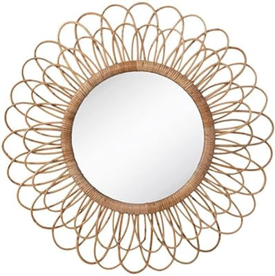 Creative Co-Op Oval Woven Bamboo Wall Mirror, Brown | Amazon (US)