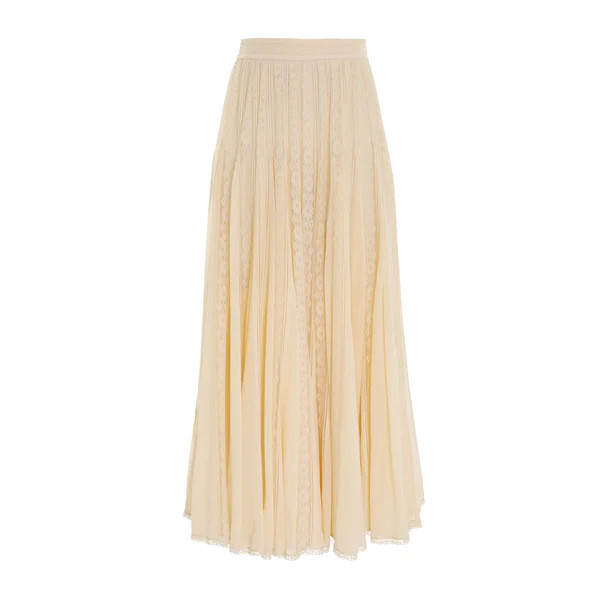 Wonderland Lace Vent Skirt, Pearl | The Avenue