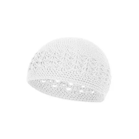 White Crochet Beanie Skull Cap Hat | Walmart (US)
