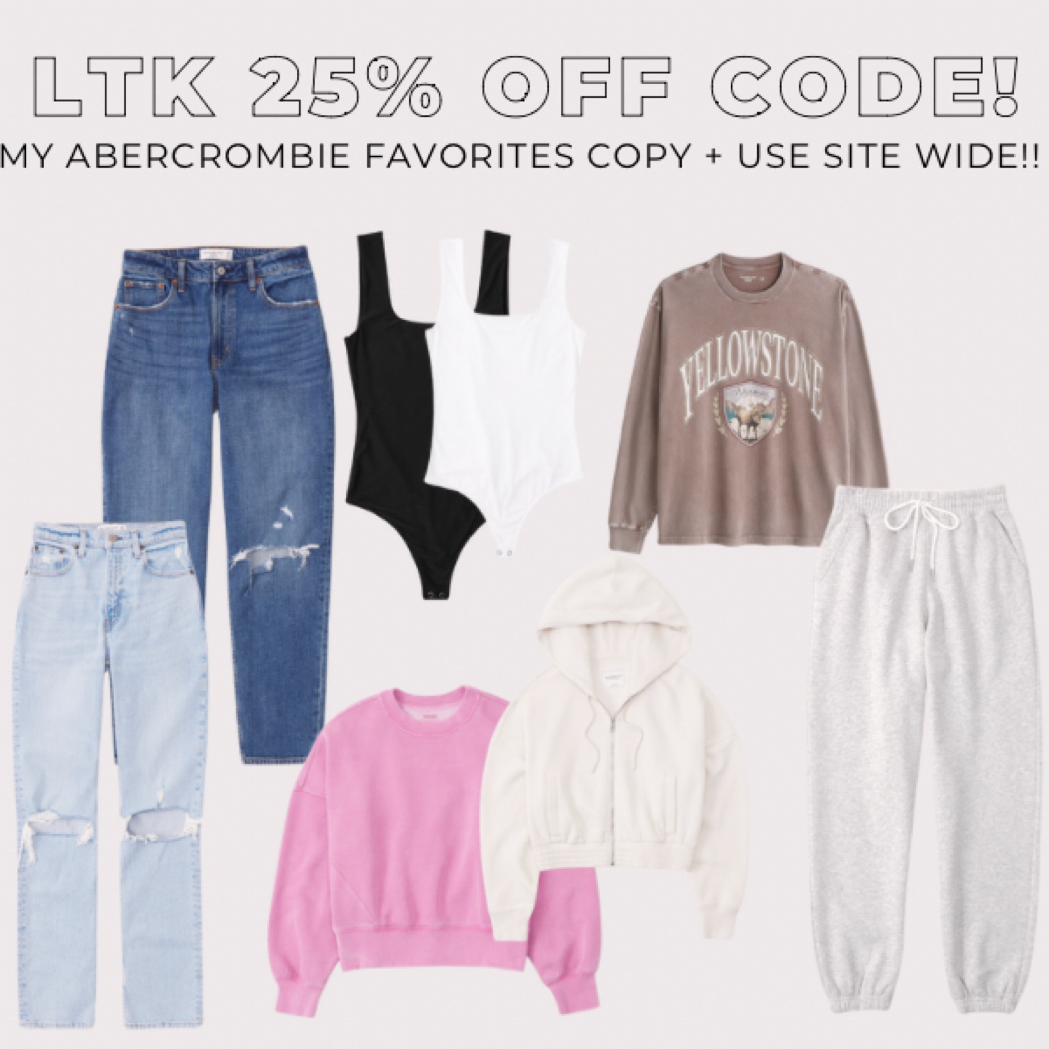 My Abercrombie favorites + most loved on LTK! Copy the promo code from the items below + apply on the site! 

#LTKunder100 #LTKSale #LTKSeasonal