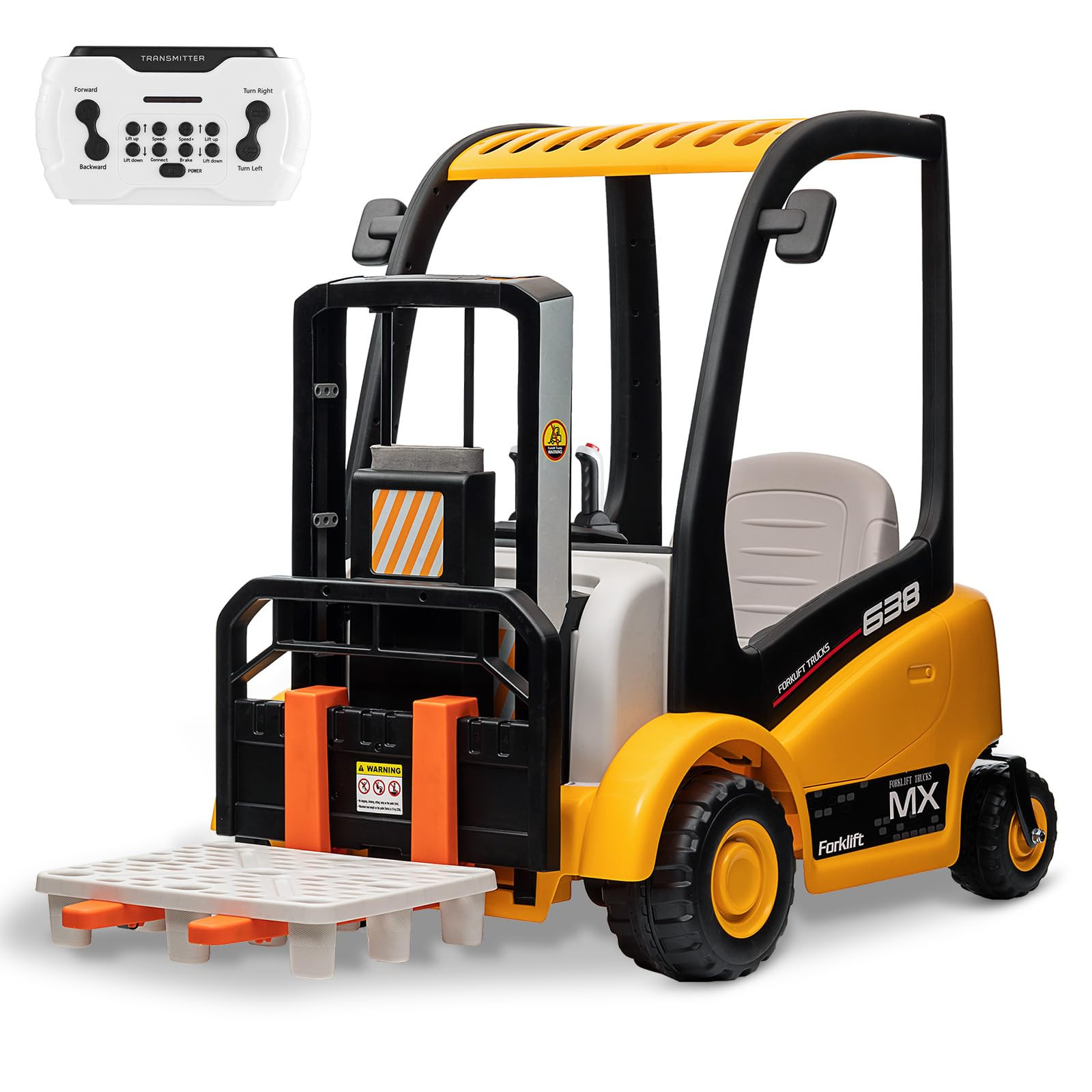 SEHOMY 12V Kids Ride on Forklift Car, Electric Construction Vehicle with Liftable Fork, Remote Co... | Amazon (US)