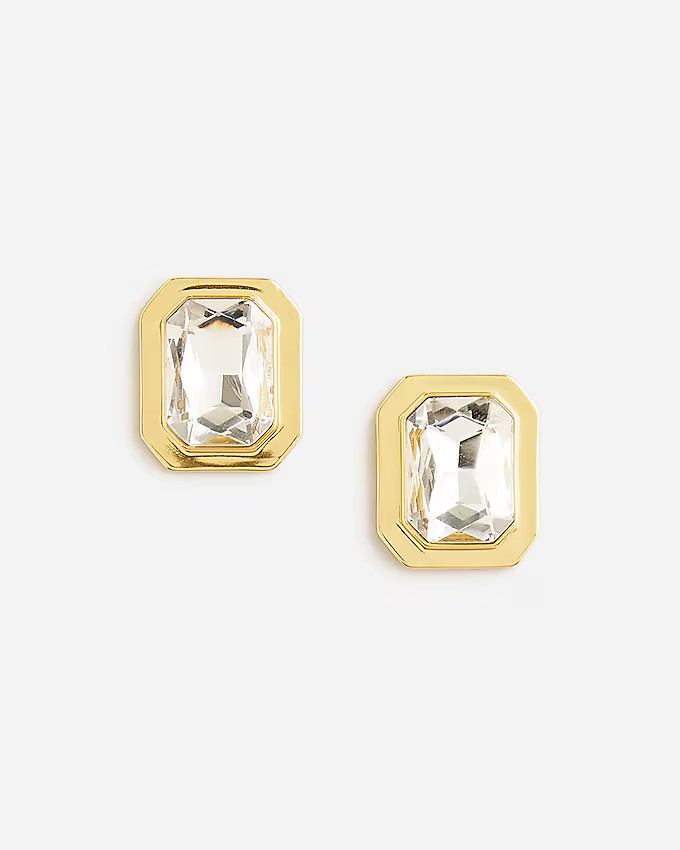 Oversized faceted-crystal stud earrings | J. Crew US