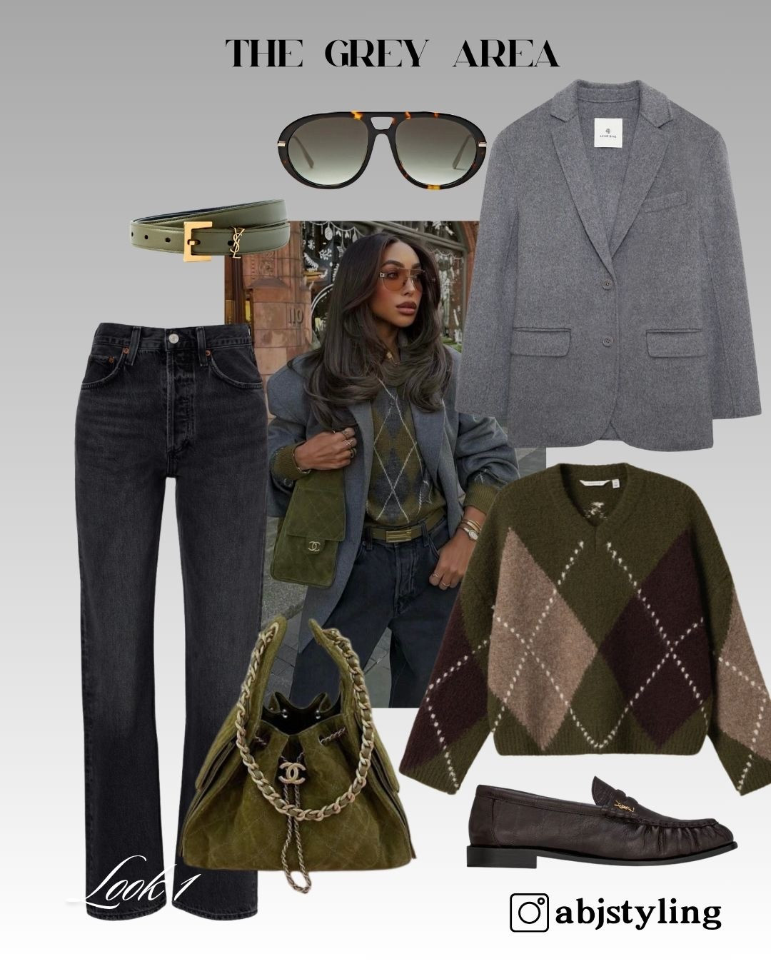 Grey tailoring, dark denim and argyle with olive suede and chocolate accessories.

Styling tip: treat argyle as the statement piece and keep everything around it slightly muted. It makes the pattern feel much more modern.

#LTKuk #LTKautumn #LTKjeans