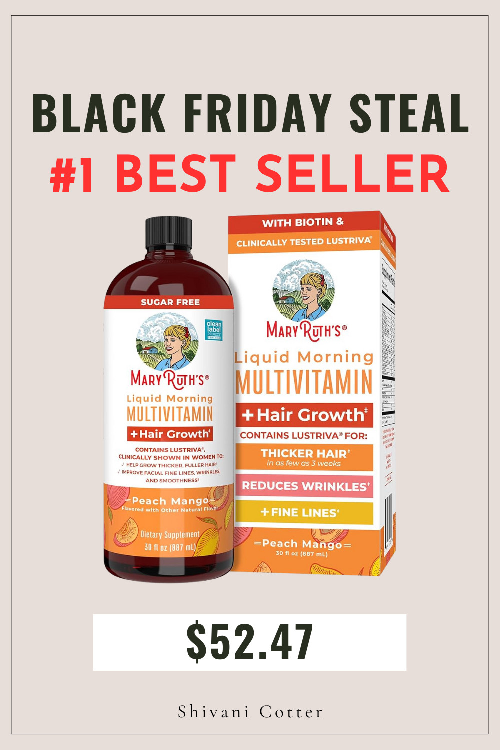 VIRAL Mary Ruth's Multivitamin
My hair and skin have NEVER looked better using than they have since I started this vitamin

It's worth every penny and on sale now!  

 #LTKCyberWeek #LTKselfcare #LTKFindsUnder100