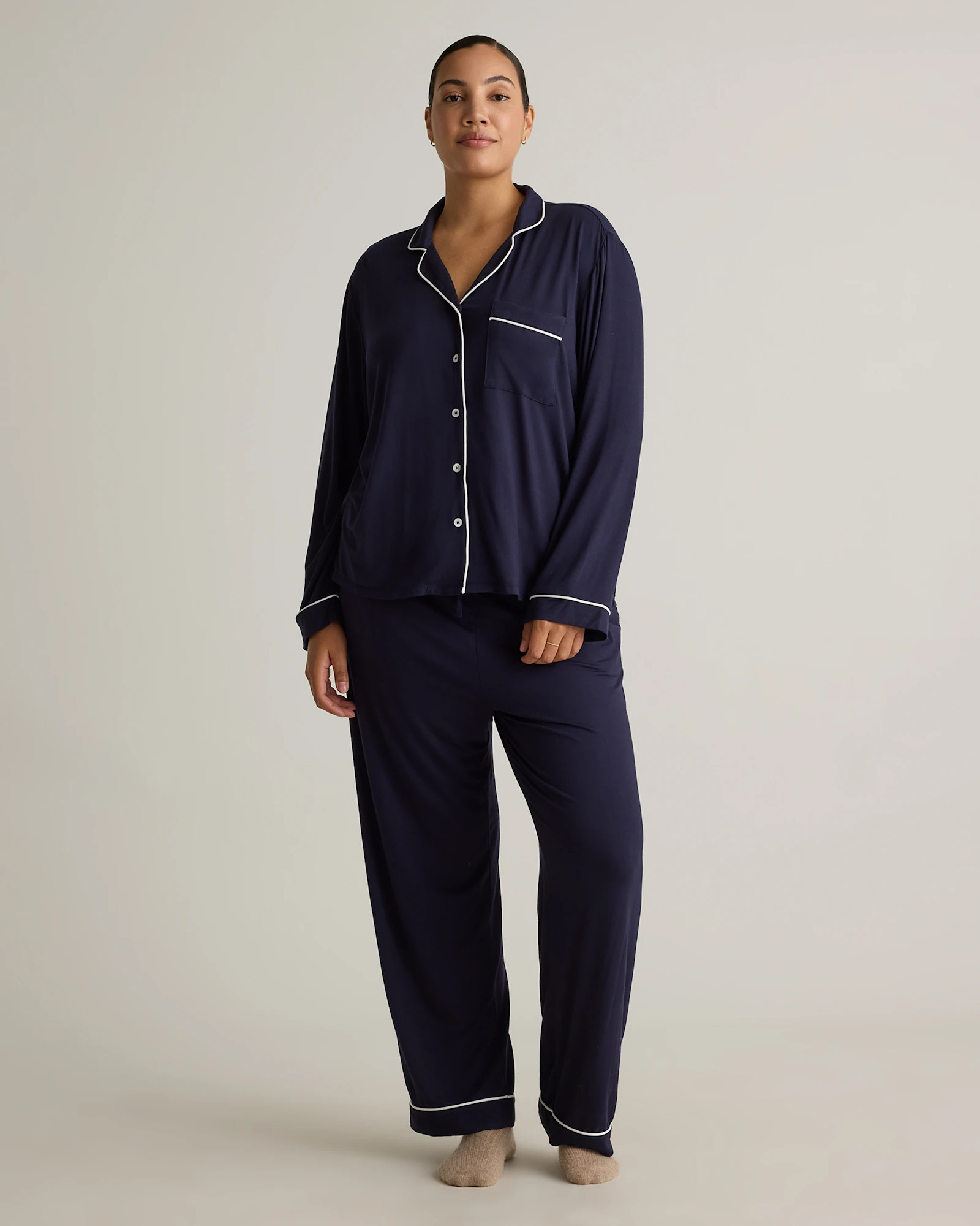 Bamboo Jersey Long Sleeve Pajama Set | Quince