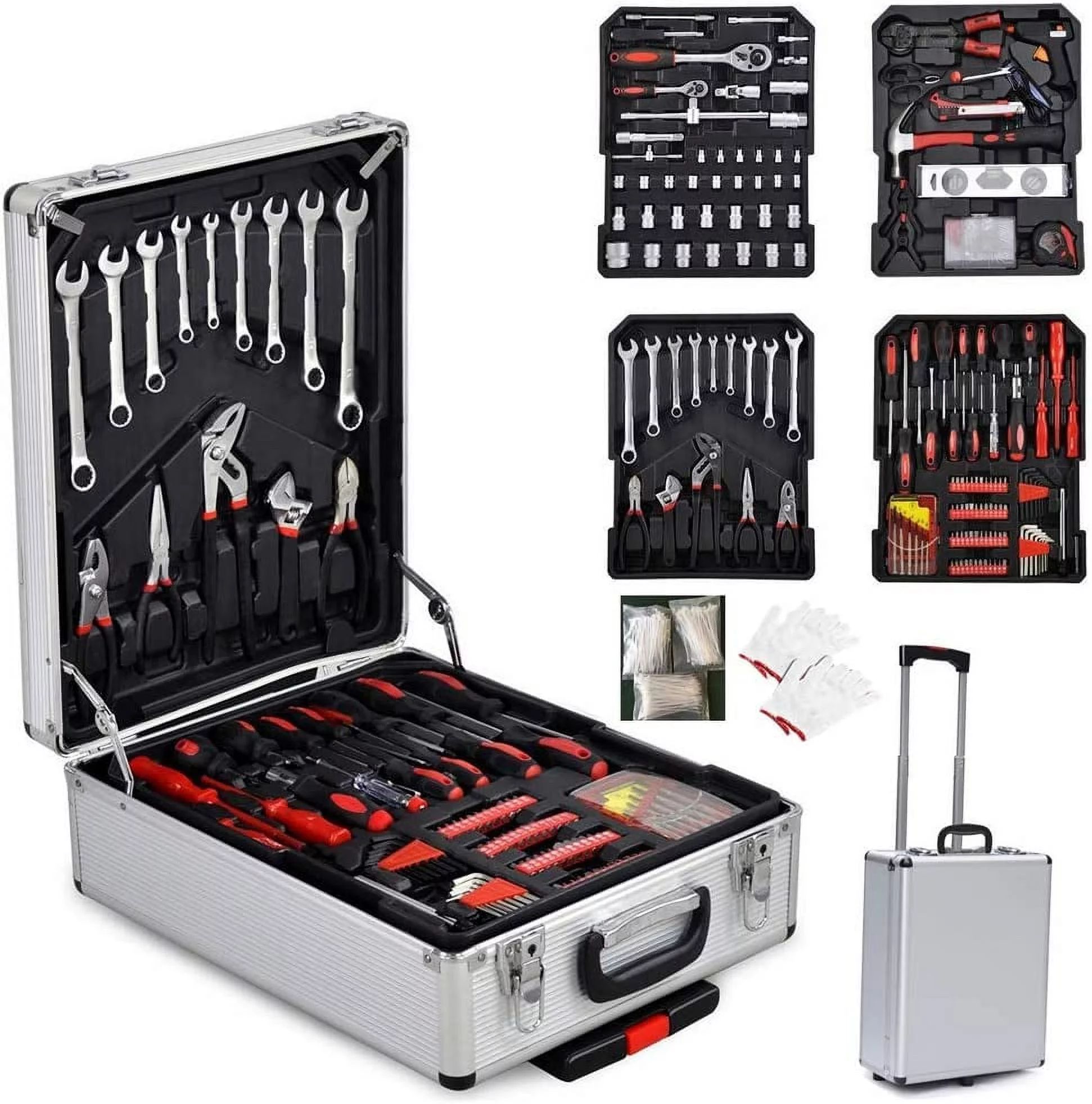 UBesGoo 799 Pcs Tool Set, Household Repair Hand Tool Kit, Mechanics Tool Kit, with Trolley Case | Walmart (US)